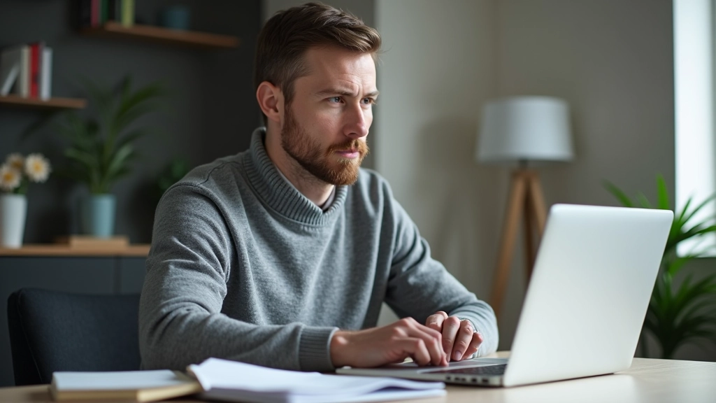Vīrietis pie galda ar notebook un to ar produktivitātes sarakstu, attālināts darbs